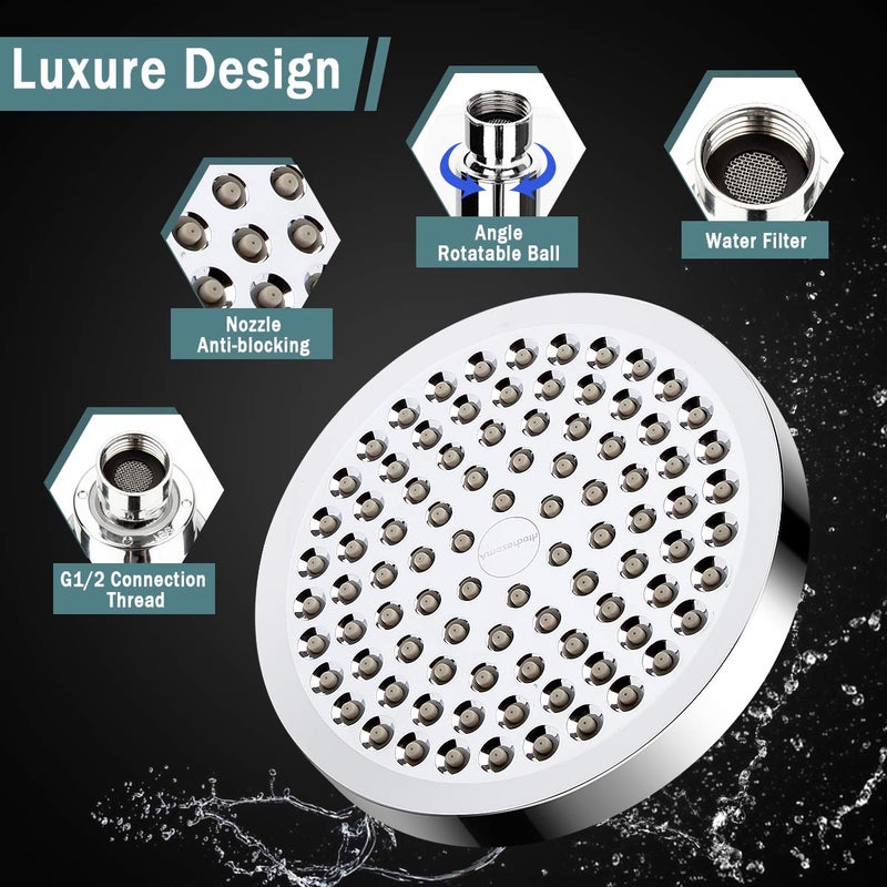 Taiker Filtered Shower Head, High Pressure Rainfall Shower Head/Handheld Shower Filter Combo, Luxury Modern Chrome Plated with 60'' Hose Anti-leak with Holder (Silver) - Image 4